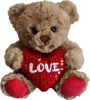Signature Select Teddy Disco Heart Plush Toy, 7 in