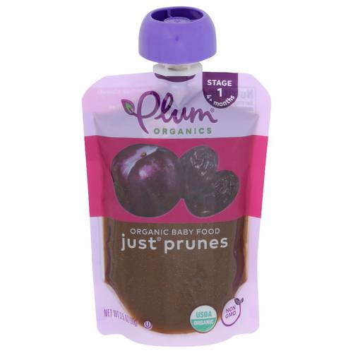 Plum Organics Organic Just Prunes Stage 1 Baby Food Pouch