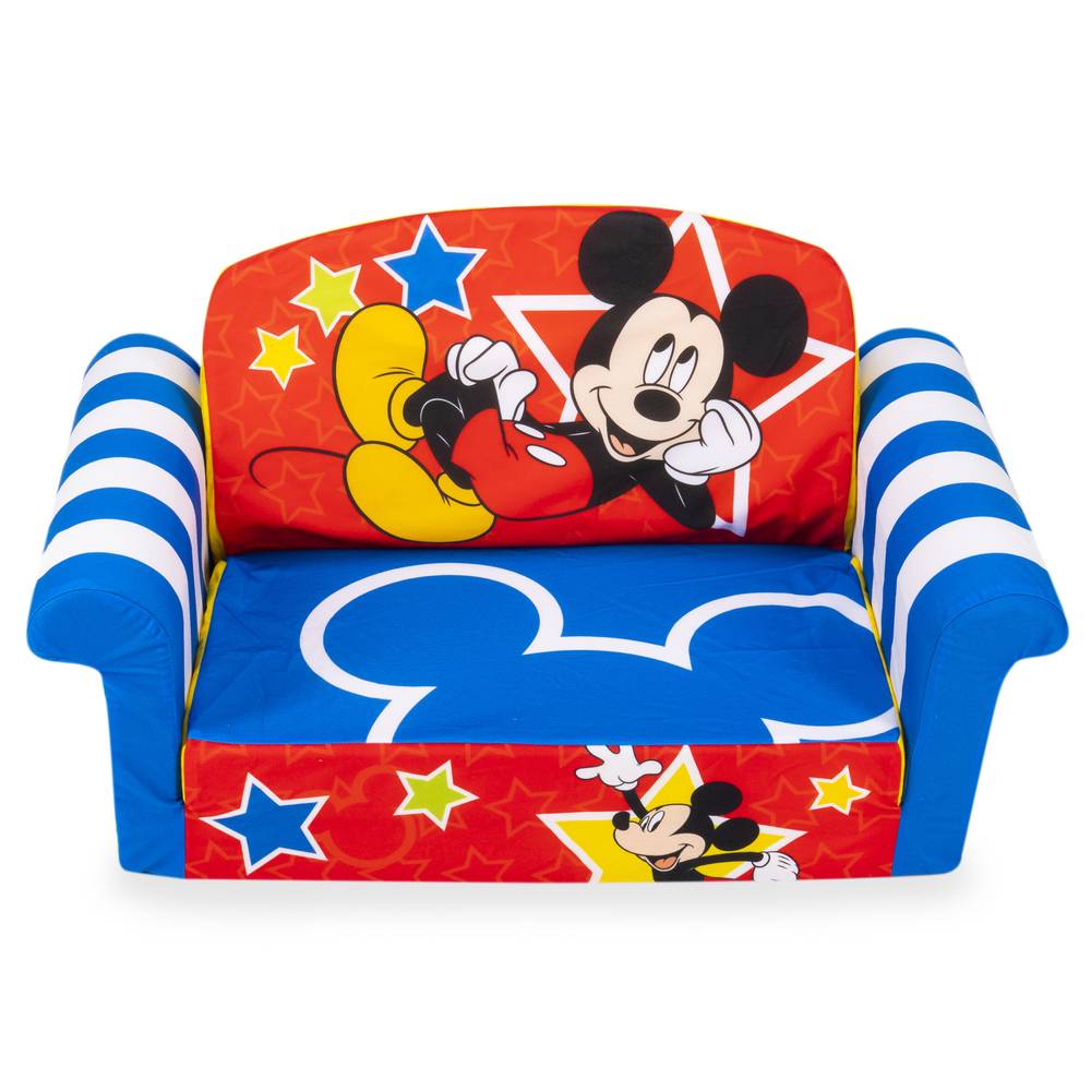 Marshmallow Furniture Children's 2-in-1 Flip Open Foam Compressed Sofa Disney’s Mickey Mouse