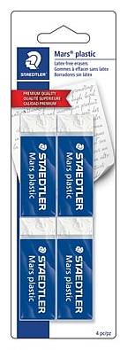 Staedtler Mars Erasers, White, 4/Pack (526 50 BK4)
