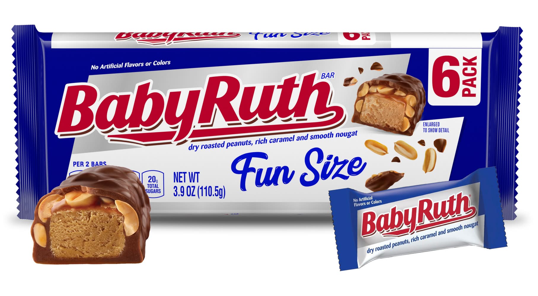 Baby Ruth Fun Size Roasted Peanuts Caramel & Nougat Bar (3.9 oz)