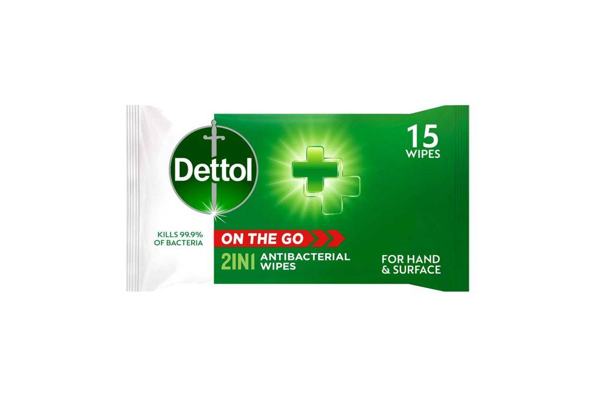 Dettol On the Go 2in1 Hand and Surface Antibacterial Wipes-15 Wipes