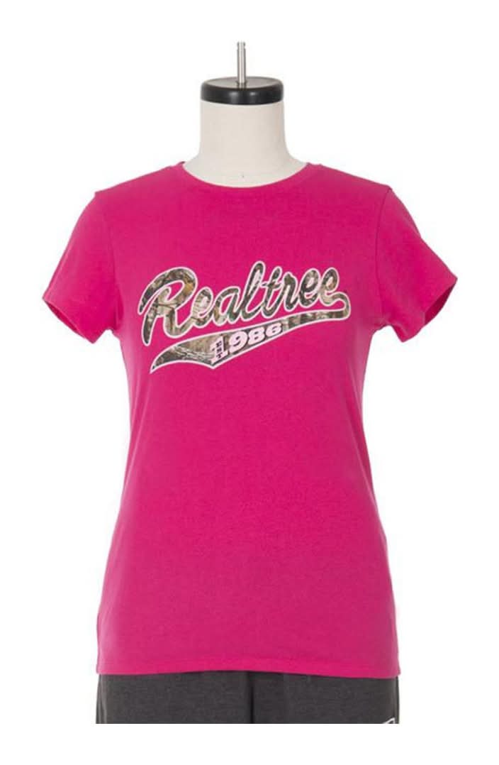 Realtree Ladies 1986 Graphic T-Shirt Pink Size M