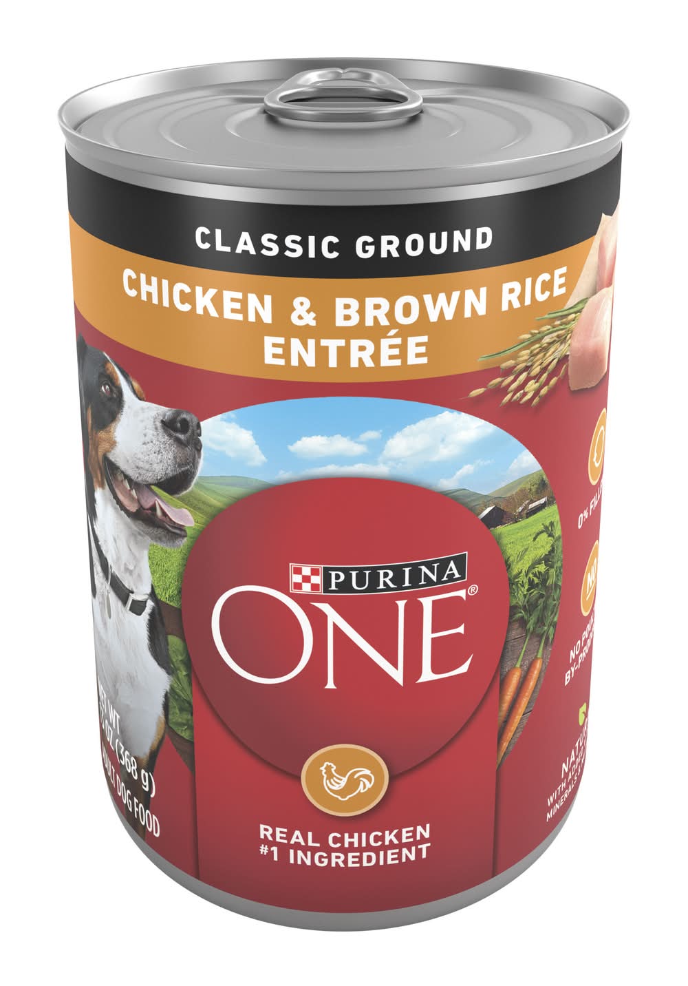 Purina One Classic Ground Entree Wet Dog Food, Chicken & Brown Rice, Adult (13 oz)