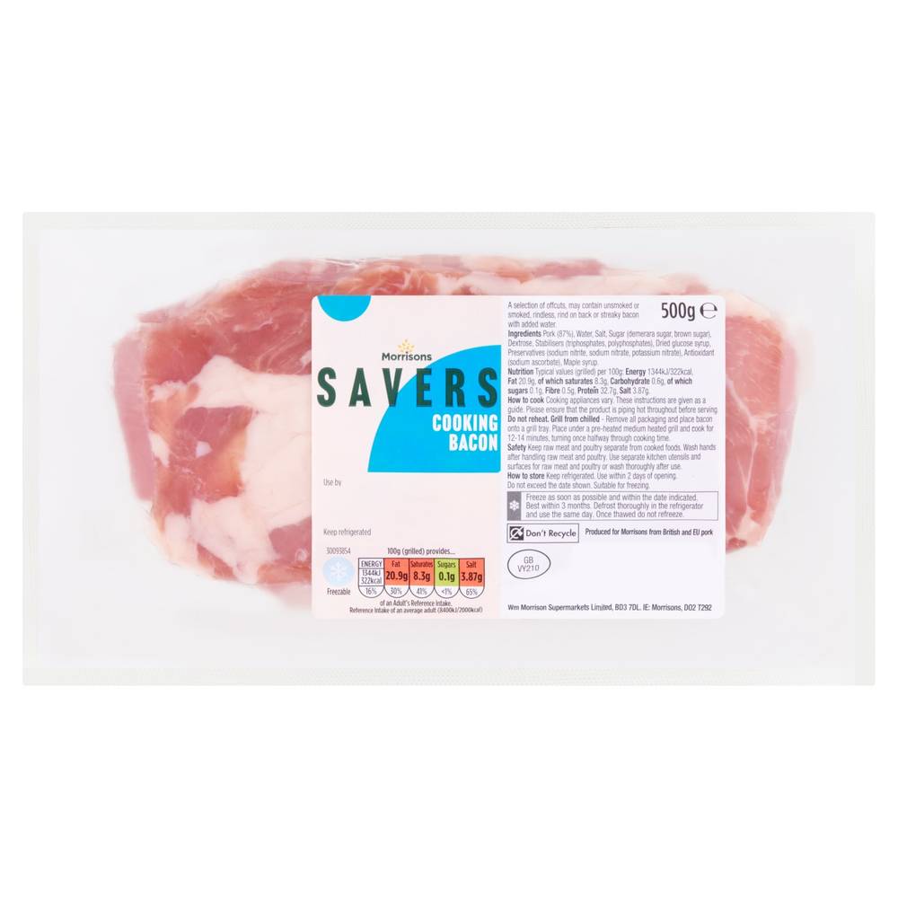 Morrisons Savers Cooking Bacon (500g)