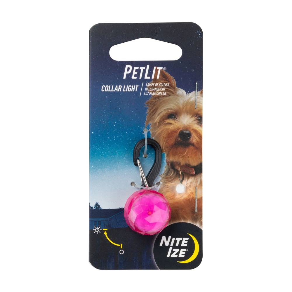 Nite Ize® PetLit™ LED Jewel Collar Light (Color: Pink)