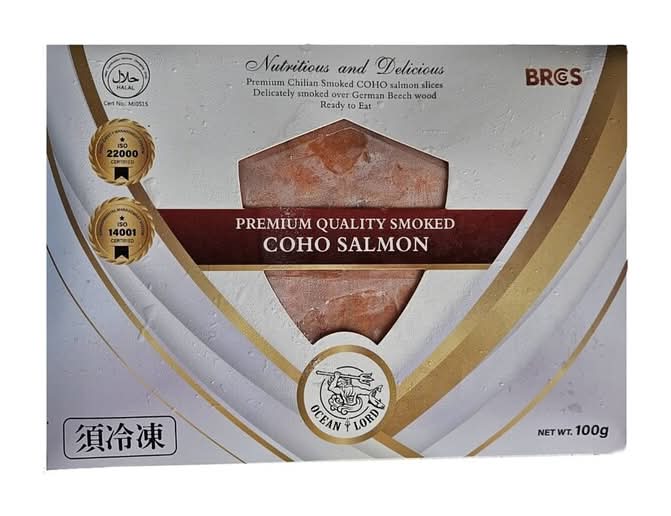 海神煙燻智利銀鮭切片100g <1Bag袋 x 1 x 1Bag袋>