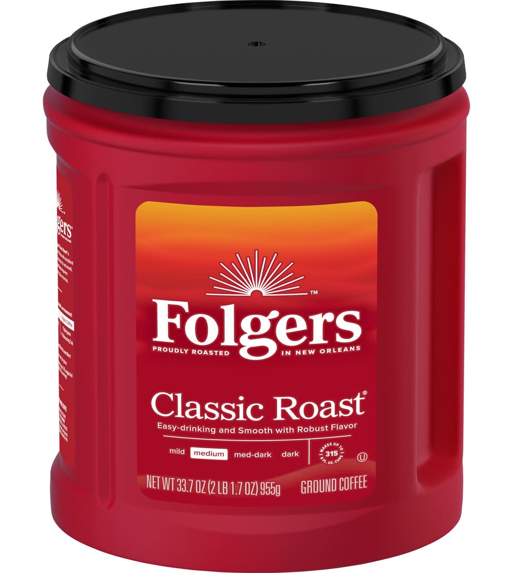 Folgers Medium Classic Roast Ground Coffee (33.7 oz)