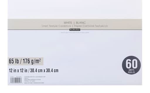 Recollections Linen Texture Cardstock Paper, 12x12 in, White (60 ct)