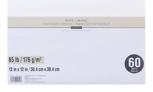 Recollections Linen Texture Cardstock Paper, 12x12 in, White (60 ct)