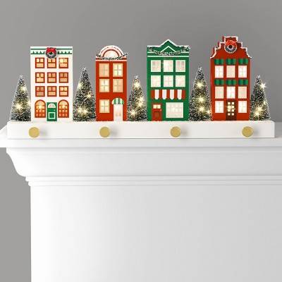 Christmas Lit Village Stocking Holder - Threshold™