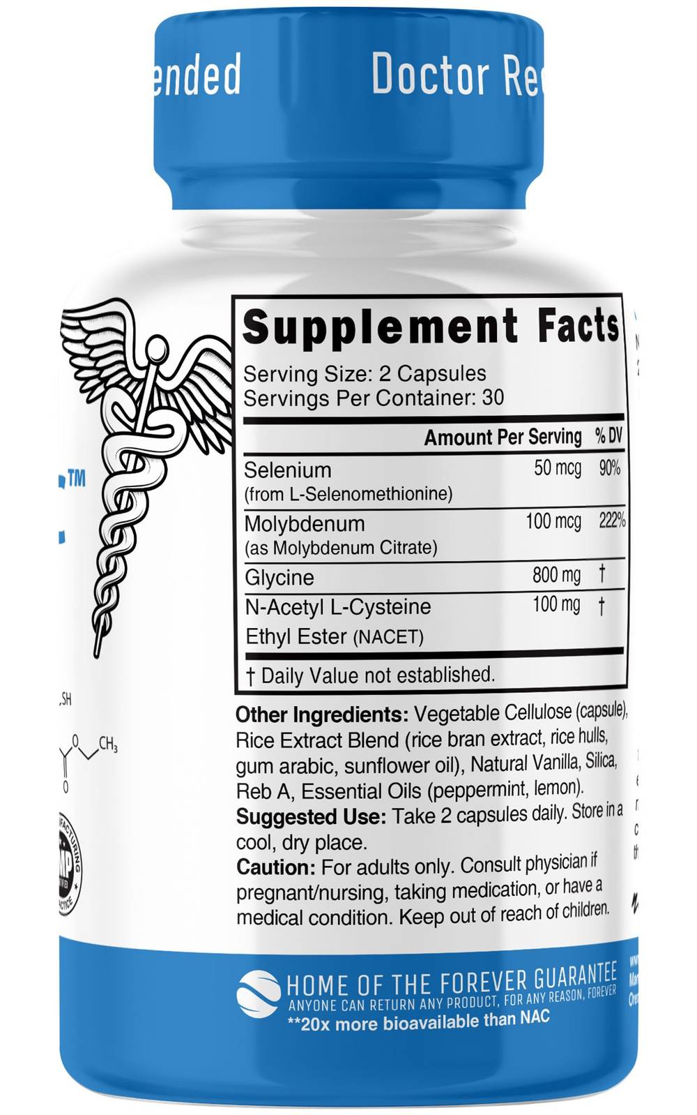 Neuro-Nac - Glycine & Nac Ethyl Ester - Glutathione For Healthy Aging -  800/100 Mg (60 Capsules)