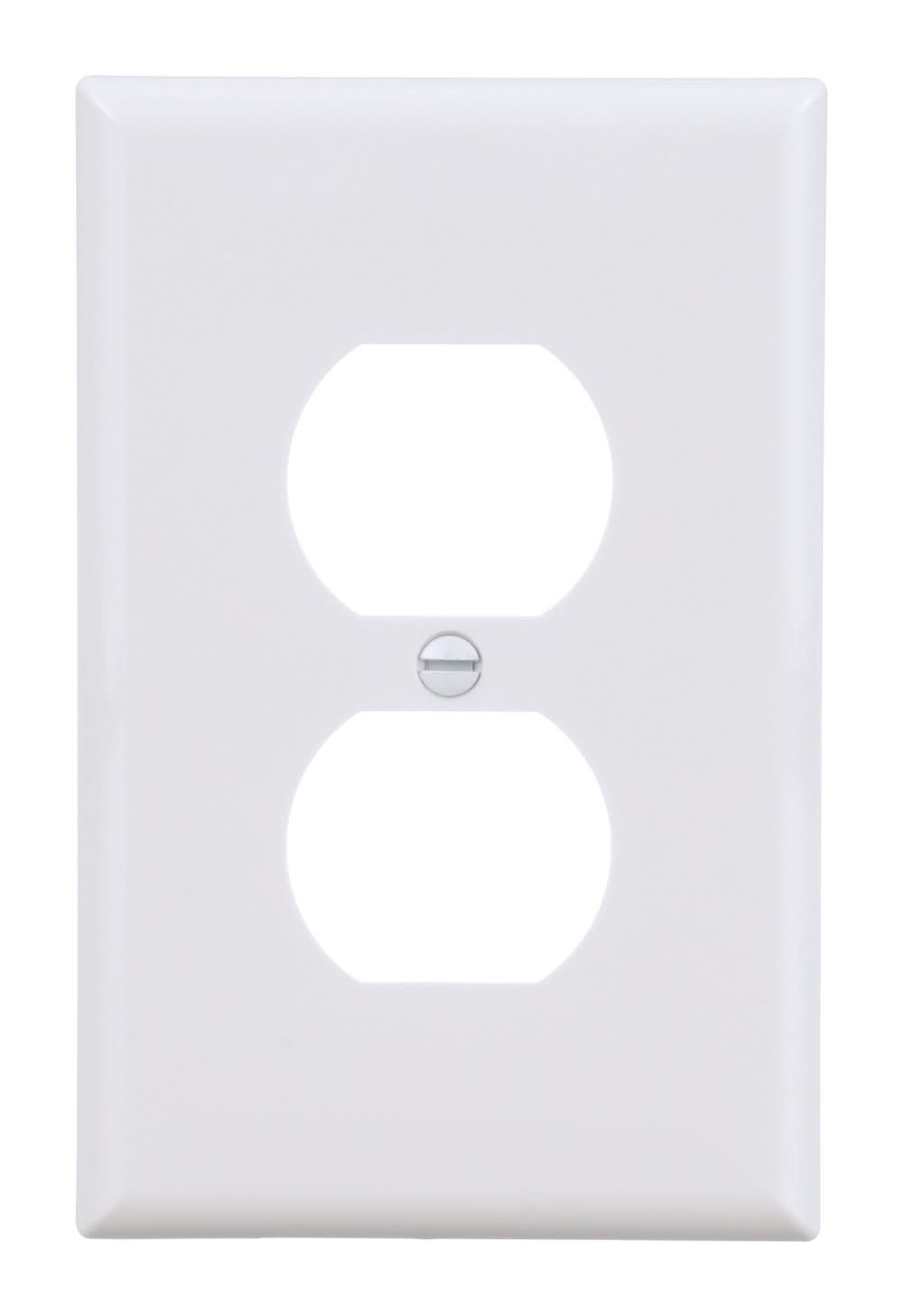 Eaton 1 -Gang Midsize Size White Polycarbonate Indoor Duplex Wall Plate