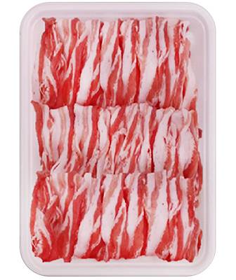 豚肉ばら超うす切り（解凍・アメリカ産）　１パック(200ｇ～280ｇの間でお届け)