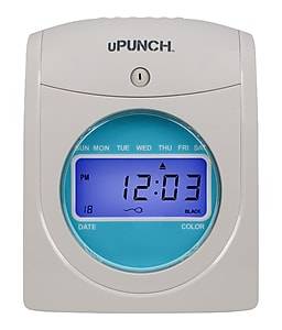uPunch Auto Align Digital Time Clock Bundle, White