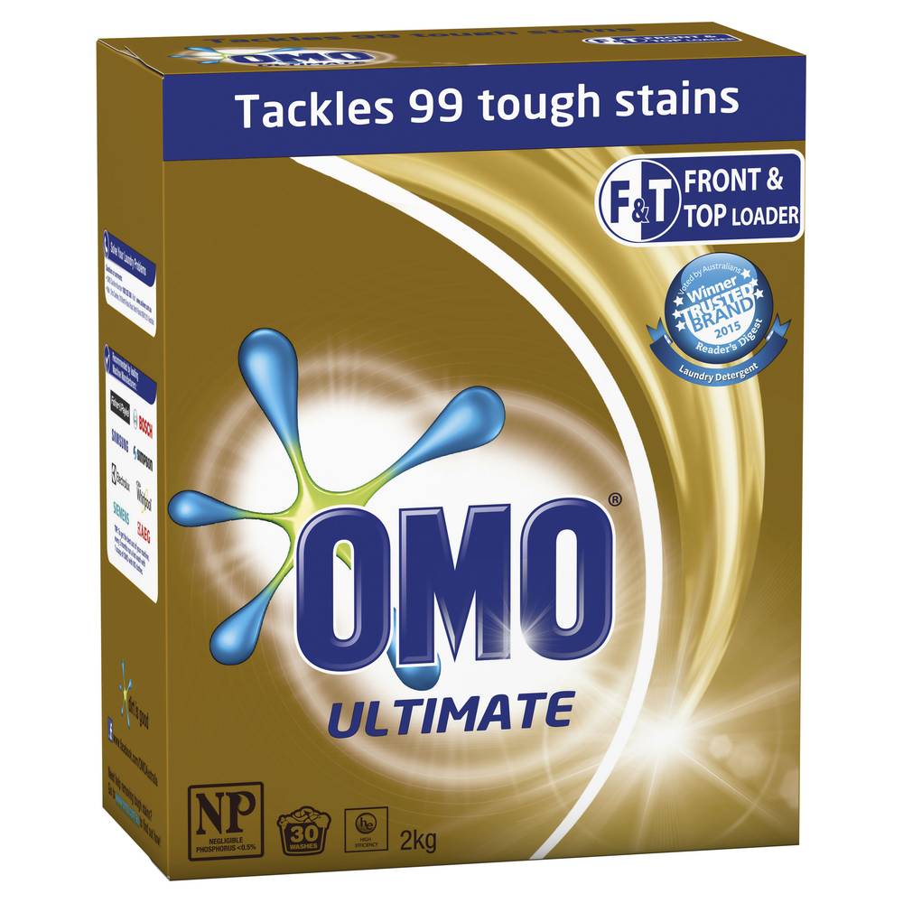 OMO Ultimate Laundry Detergent Washing Powder Front & Top Loader