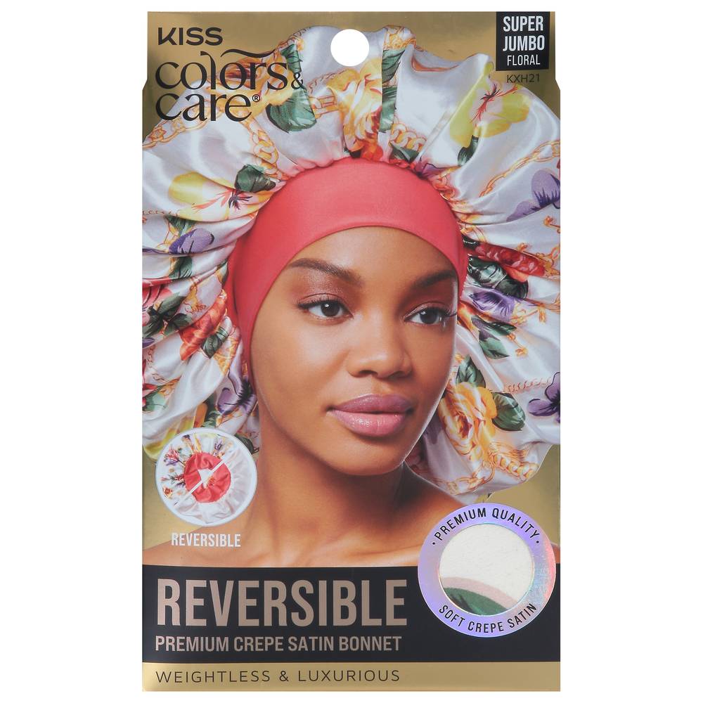 KISS Colors and Care Floral Premium Crepe Reversible Satin Bonnet (4.16 oz)