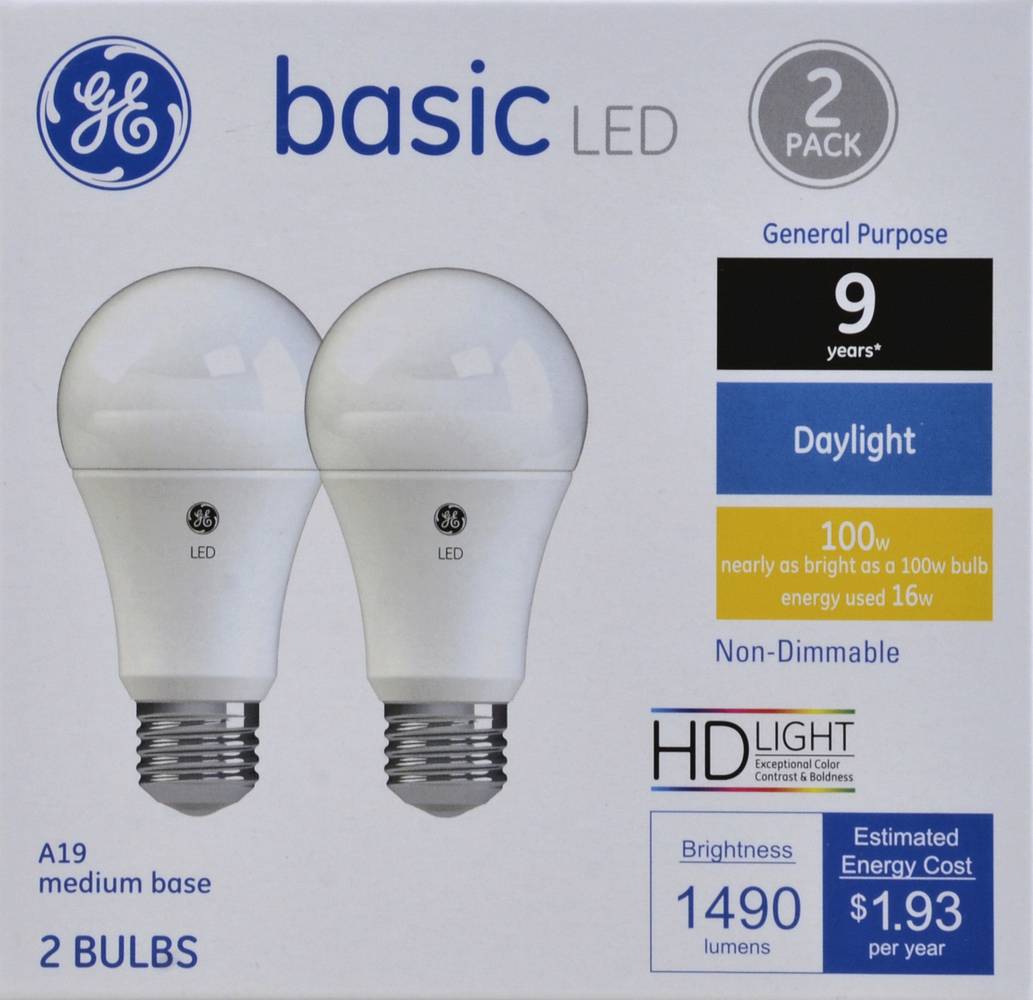 GE Lighting Basic Led Hd Light 100w/16w A19 Non-Dimmable 1490 Lumens