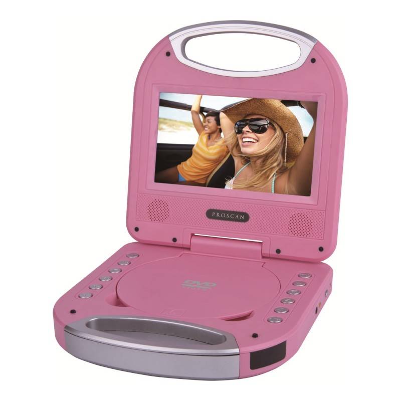 Proscan Portable 7in Dvd Player, Pink