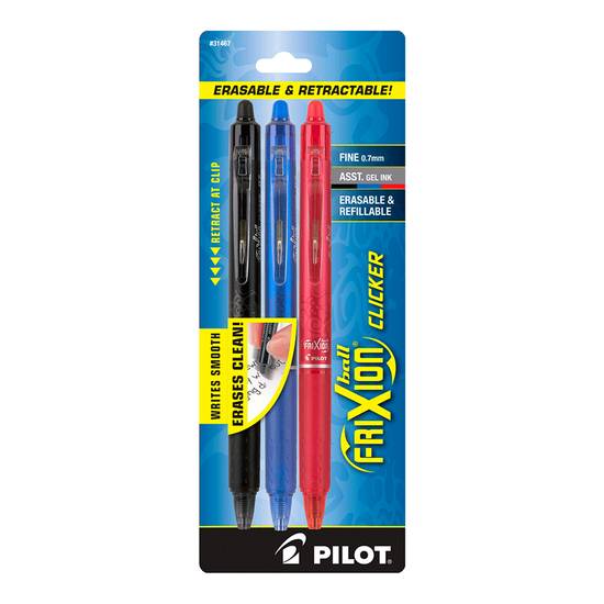 2 Plumas con tinta borrables, Bolígrafos borrables Frixion, paquete bliter  Punta 0.7mm Bolígrafo Retráctil