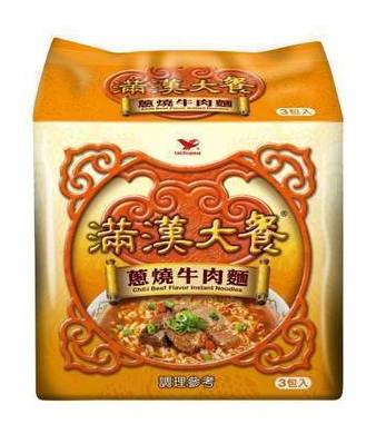 統一滿漢大餐蔥燒牛肉袋麵3包入#4710088412270