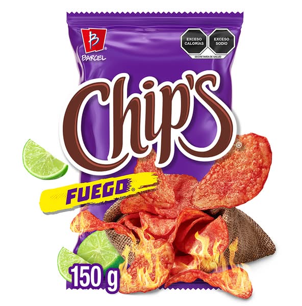 Chip's · Fuego papas fritas, chile-limón ardiente (150 g)