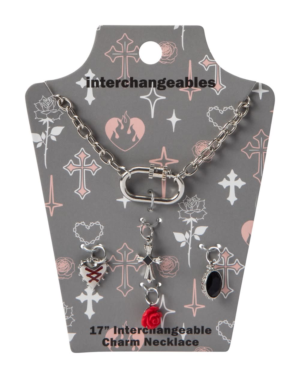 Interchangeables Charm Necklace 17in Silver Cross