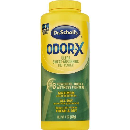 Dr. Scholl's Odor-X Ultra Sweat-Absorbing Foot Powder, 7 OZ