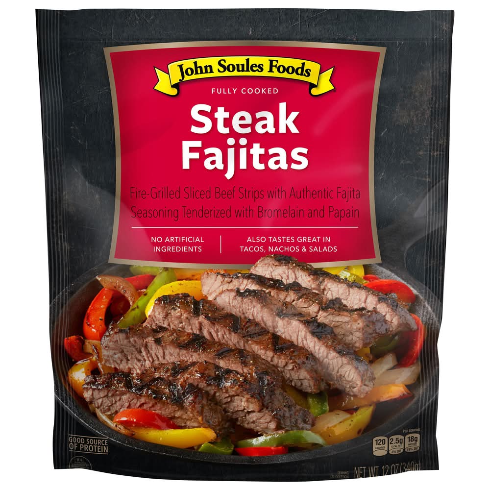 John Soules Foods Fully Cooked Beef Steak Fajitas (12 oz)