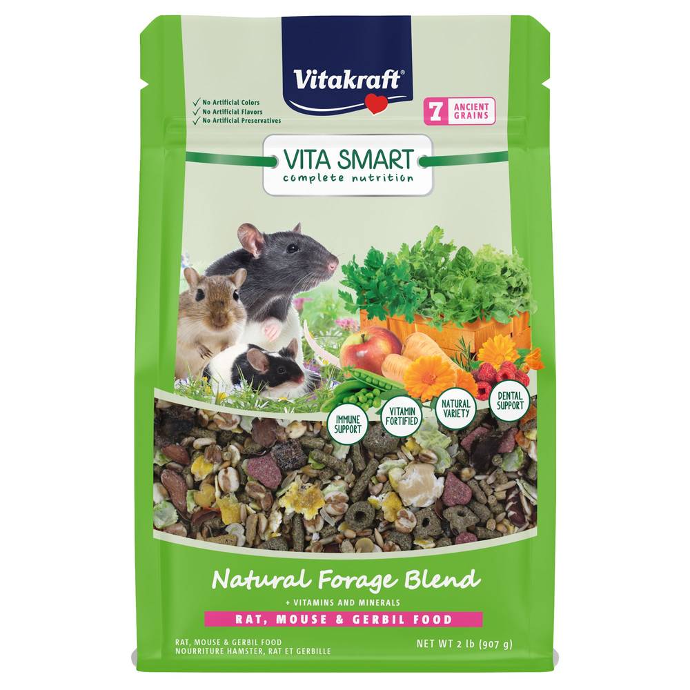 Vitakraft® Vita Smart Complete Nutrition Natural Forage Blend Rat, Mouse, & Gerbil Food (Color: Assorted, Size: 2 Lb)