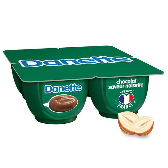 Danette chocolat saveur noisette - danone - 500g (4x125g)
