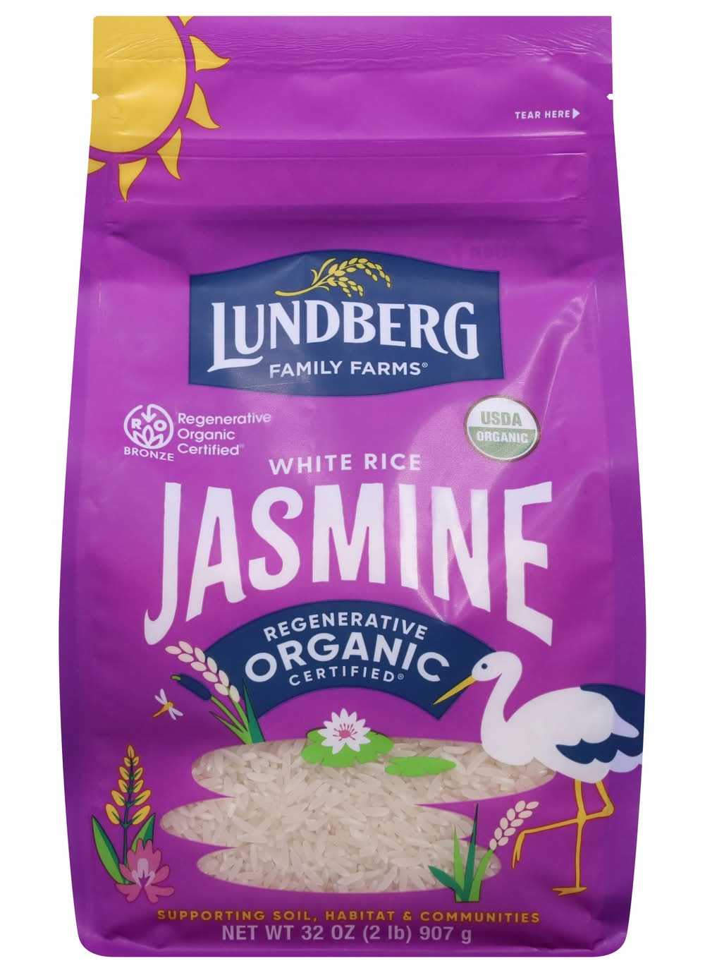 Lundberg Gluten Free Family Farms Organic Jasmine White Rice (32 oz)