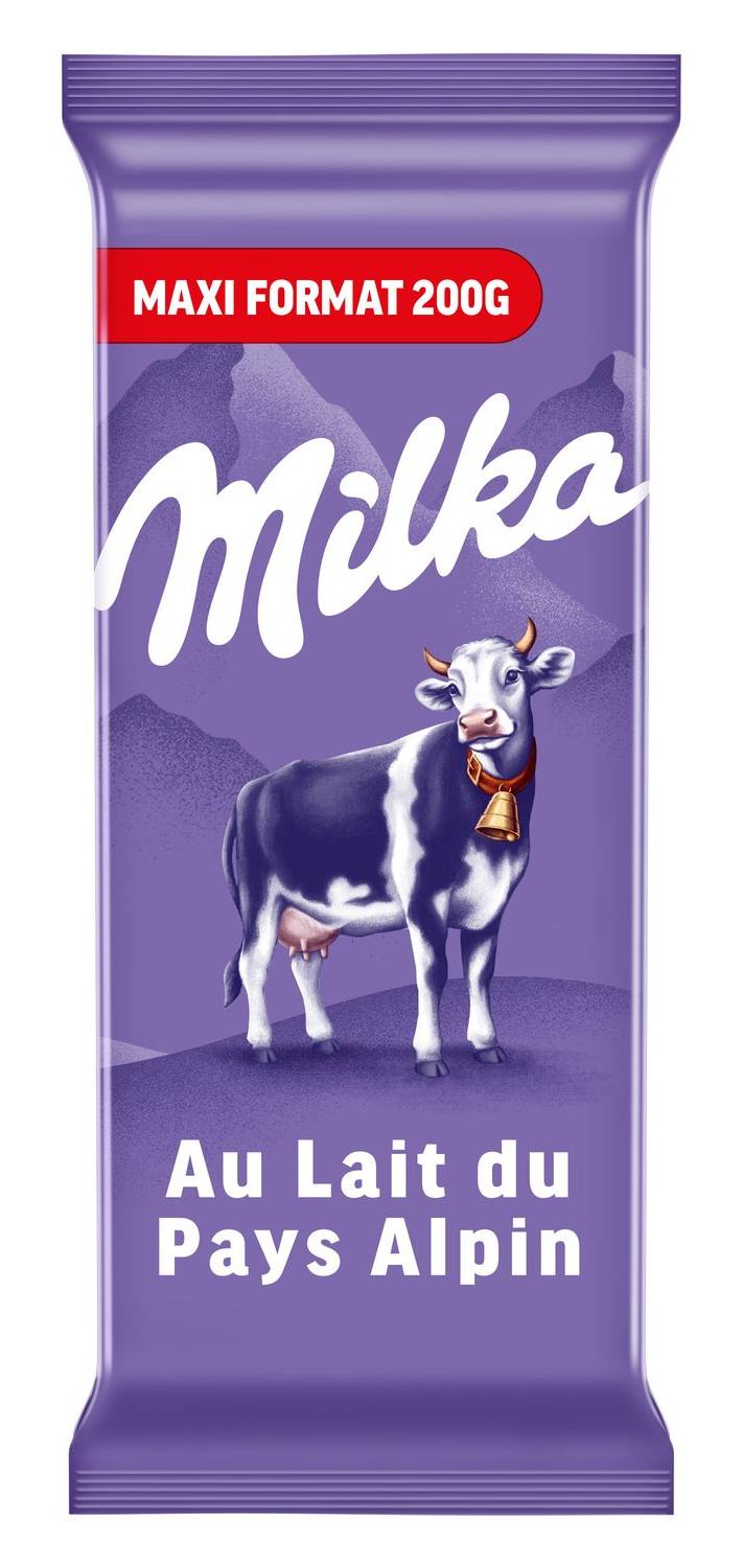 Tablette de chocolat Au Lait du Pays Alpin MILKA - La tablette de 200 g