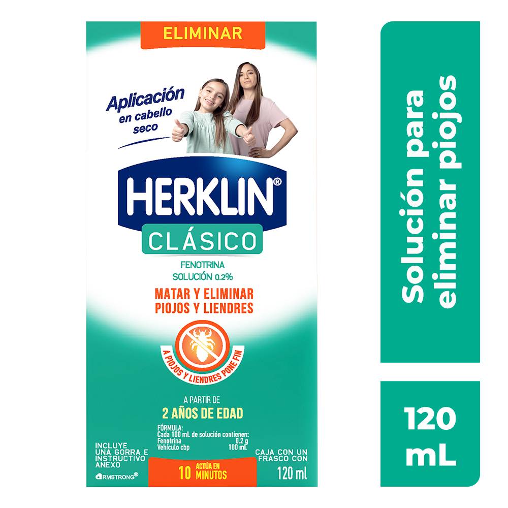 Herklin shampoo removedor de piojos y liendres (botella 120 ml)
