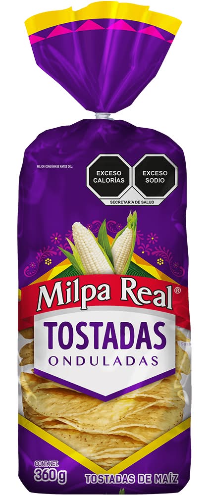 Milpa Real · Tostadas de maíz onduladas (360 g)