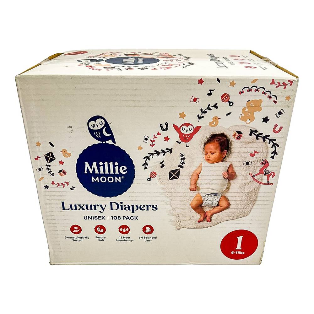 Millie Moon Luxury Diapers, 1 (108 ct)