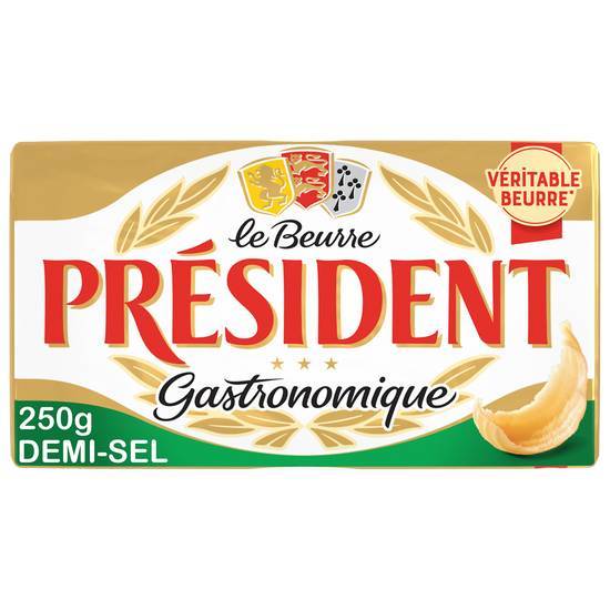 PRESIDENT Beurre demi-sel gastronomique 225g pas cher 