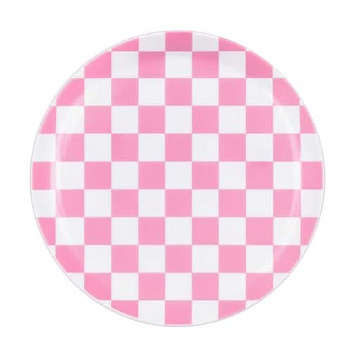 10" Plastic Pink Check Dinner Plates,10Ct. By Celebrate It