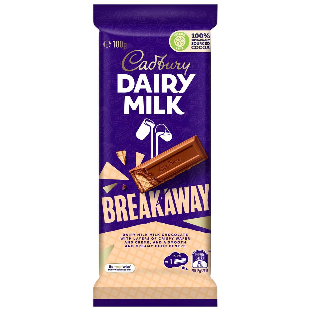 Cadbury Dairy Milk Breakaway Chocolate (180g)
