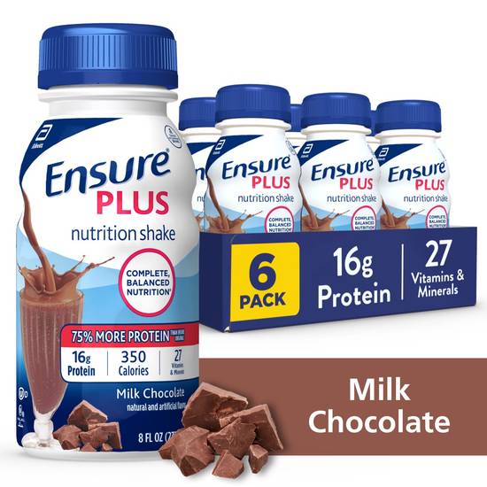 Ensure Plus Nutrition Shake Milk Chocolate Ready-to-Drink 8 fl oz, 6CT