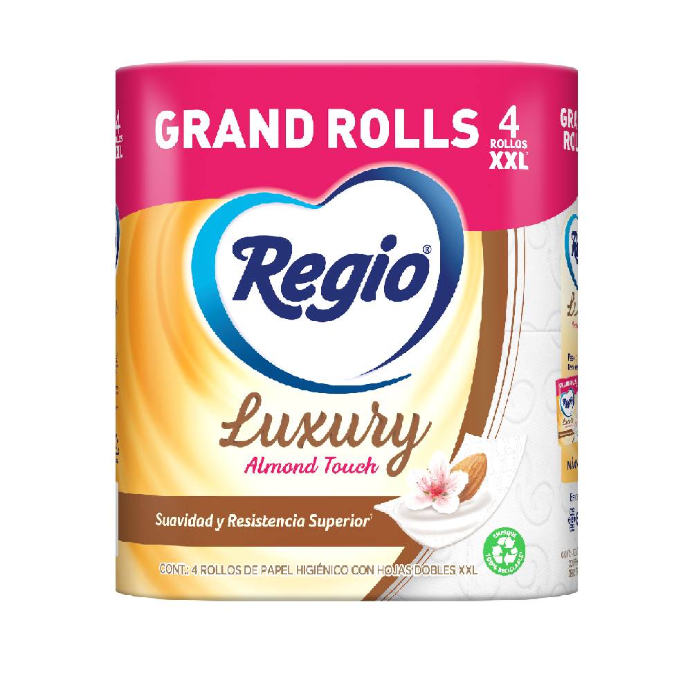 Regio papel higiénico luxury almond touch xxl (4 rollos)