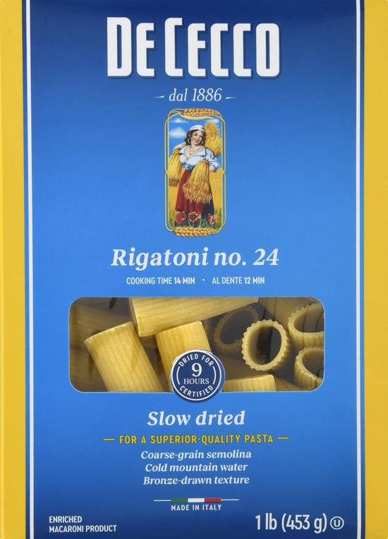 De Cecco Rigatoni No. 24 Pasta