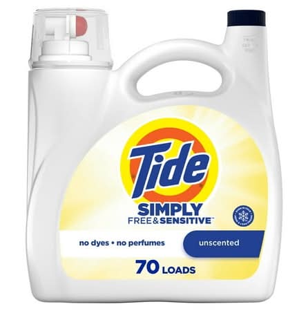 Tide Simply Free & Sensitive Unscented Liquid Laundry Detergent (2.72 L)