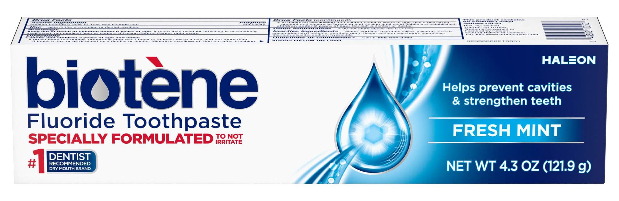 Biotene Fluoride Toothpaste, Fresh Mint (4.3 oz)