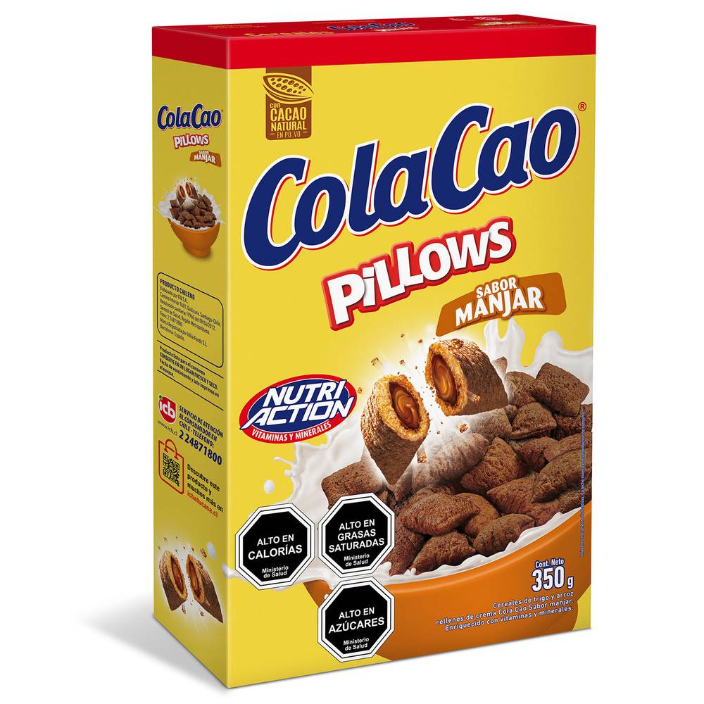 Cola cao cereal pillows sabor manjar (caja 350 g)