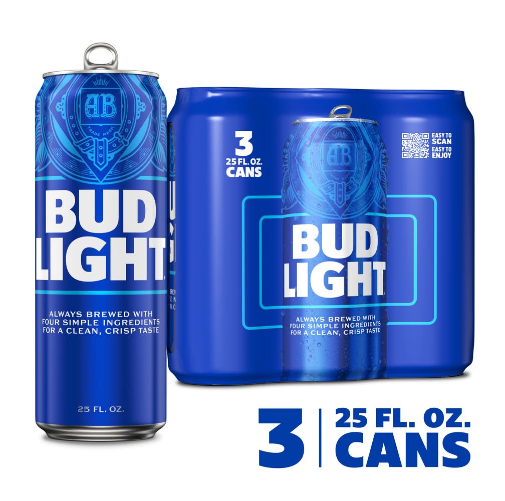 Bud Light Premium Lager Beer (3 x 25 fl oz)