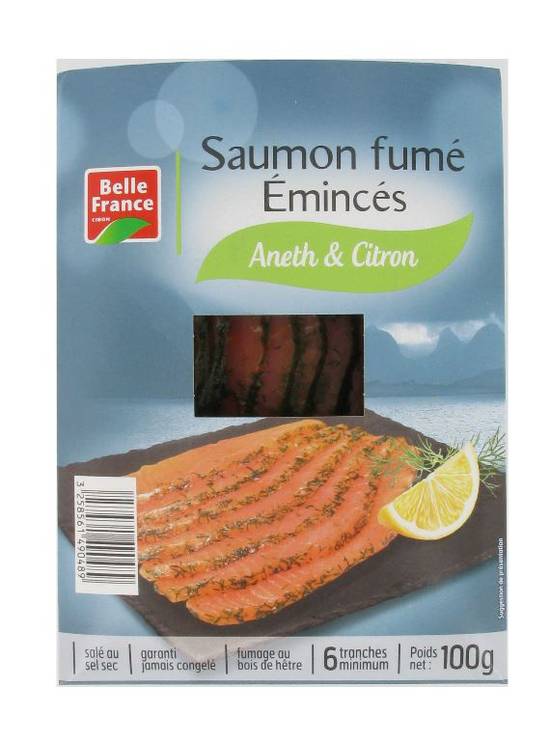 Belle France - Émincés de saumon fumé aneth et citron barq (6 pièces)