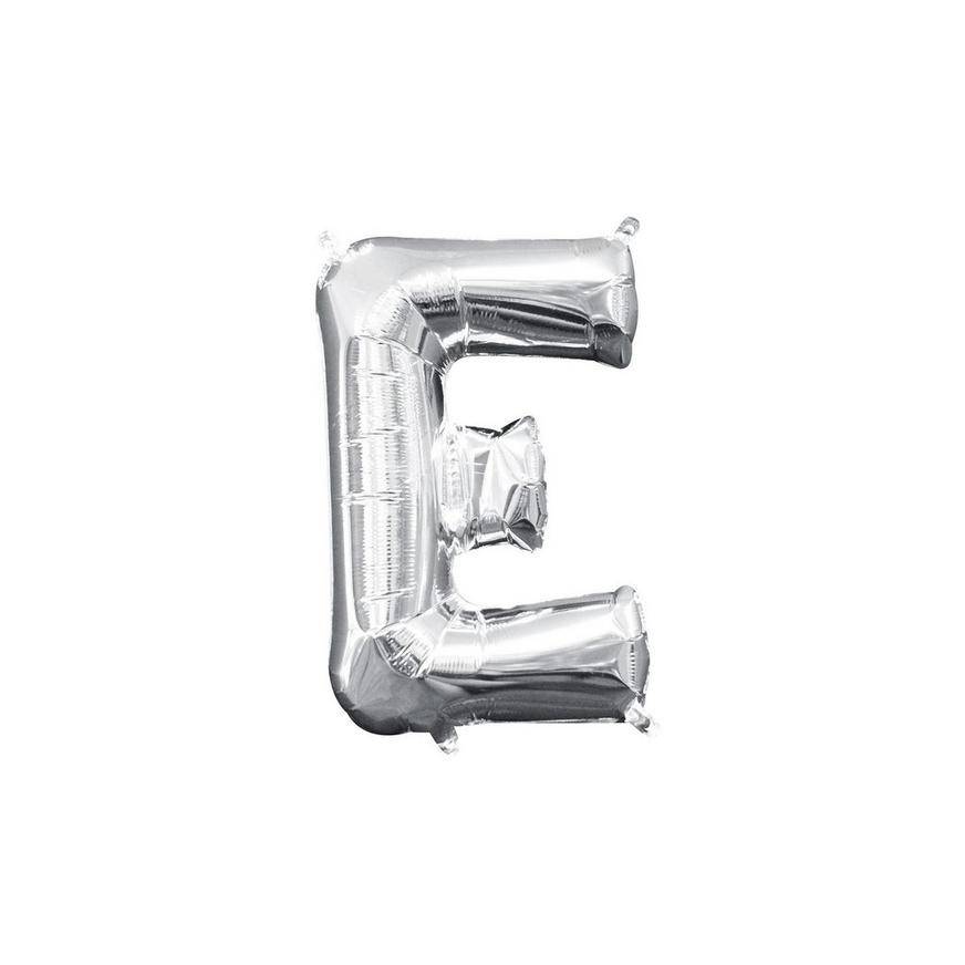 Uninflated 13in Air-Filled Silver Letter Balloon (E)