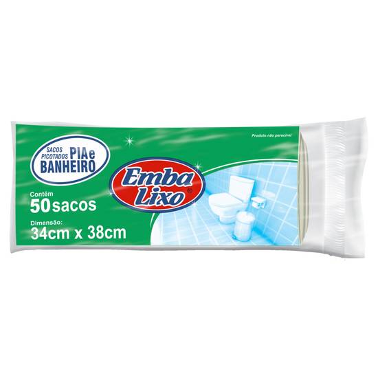Embalixo saco branco para lixo de banheiro 8l (50 un)