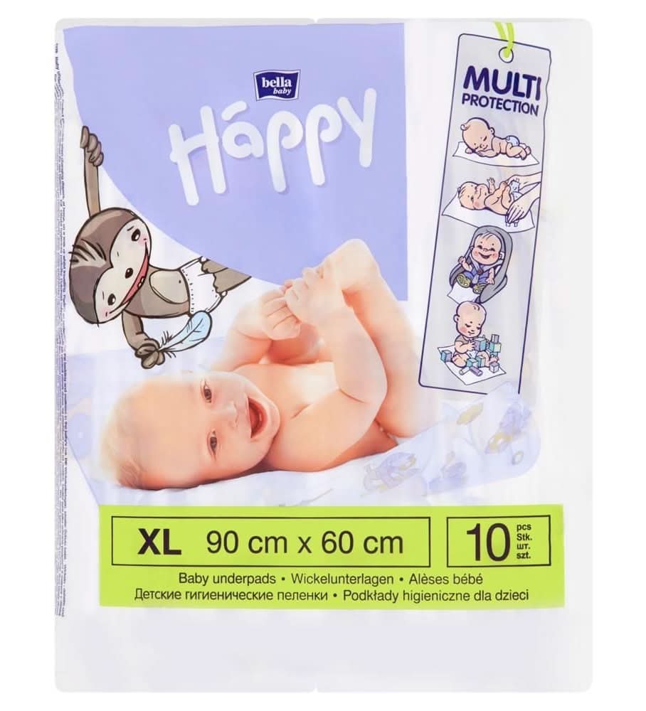 Bella Baby Happy Podkłady higieniczne dla dzieci XL 90 cm x 60 cm 10 sztuk